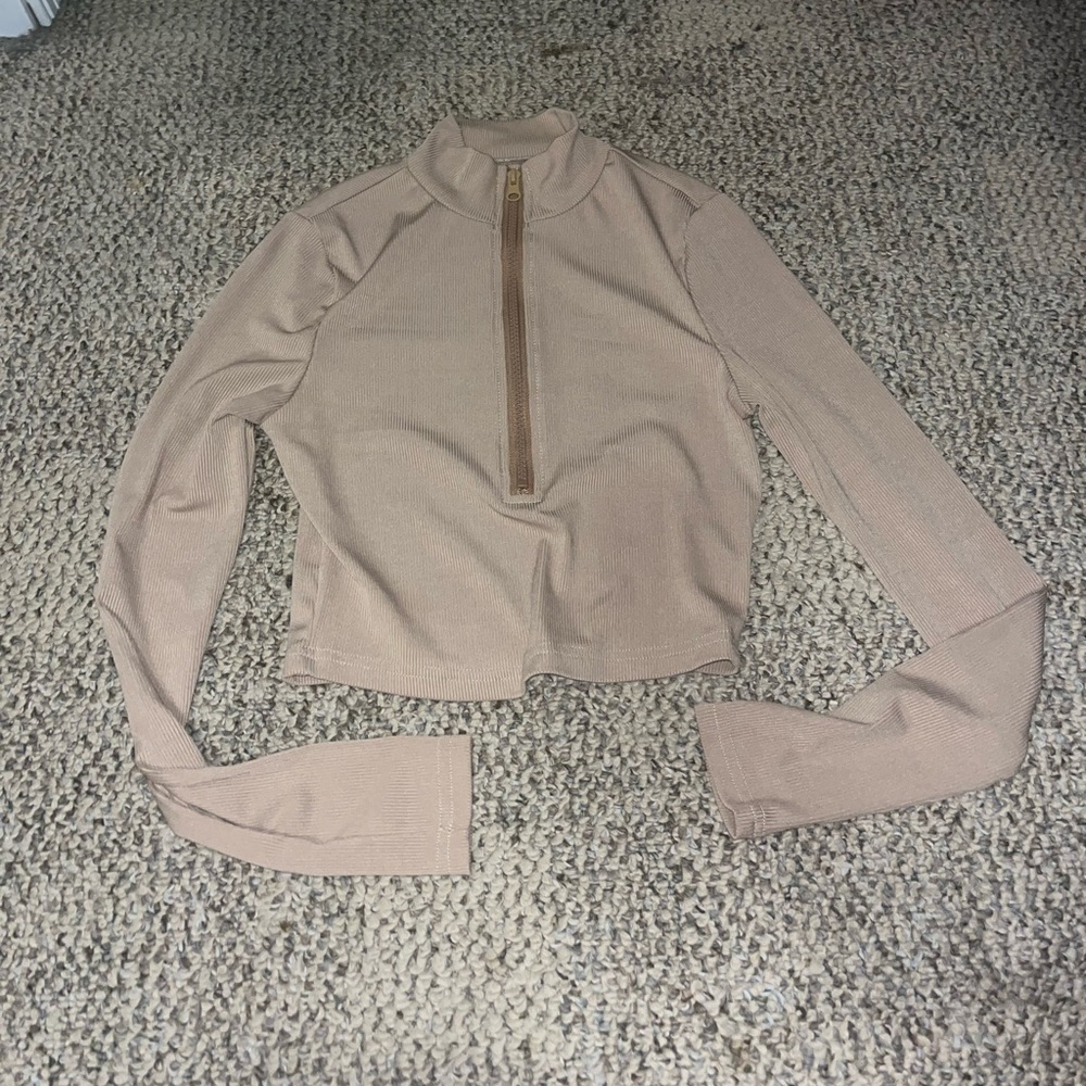 SHEIN Beige Ribbed Fabric